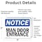 Signmission Man Door Entrance OSHA Notice Sign, Vinyl Decal, 5in W x 3.5in L, 2PK OS-2PACK-NS-D-35-L-14133 - alternate 4